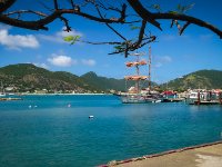 An old style sailing ship in the marina at Philipsburg.